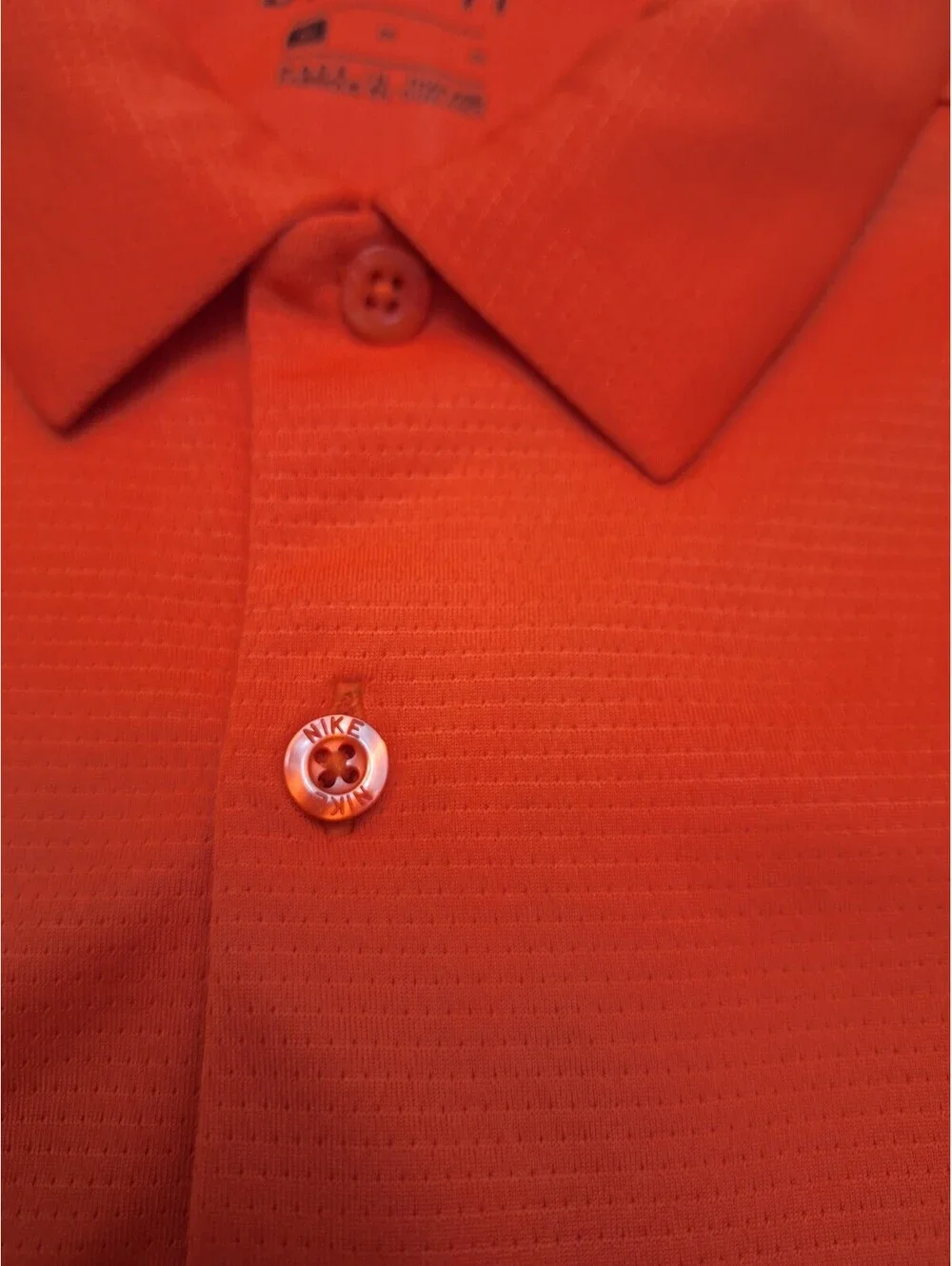 Nike Golf Polo Shirt Mens M Medium Orange Red Dri-Fit Victory Solid Short Sleeve